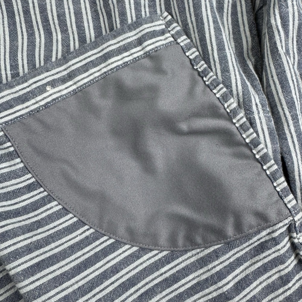 2 Duluth Trading Hemp Cotton Artisan Shirt Large Tunic Blue White & Red - Picture 8 of 13